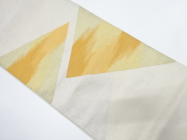 綴れ　切りばめ風　霞模様織り出し袋帯